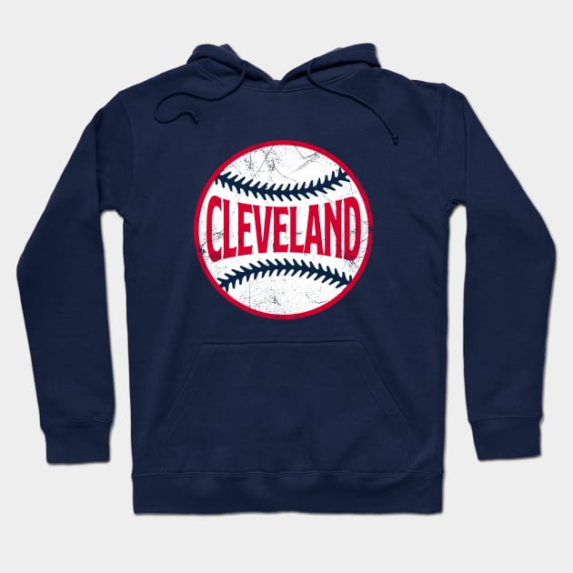 Cleveland Retro Baseball - Navy Hoodie by KFig21